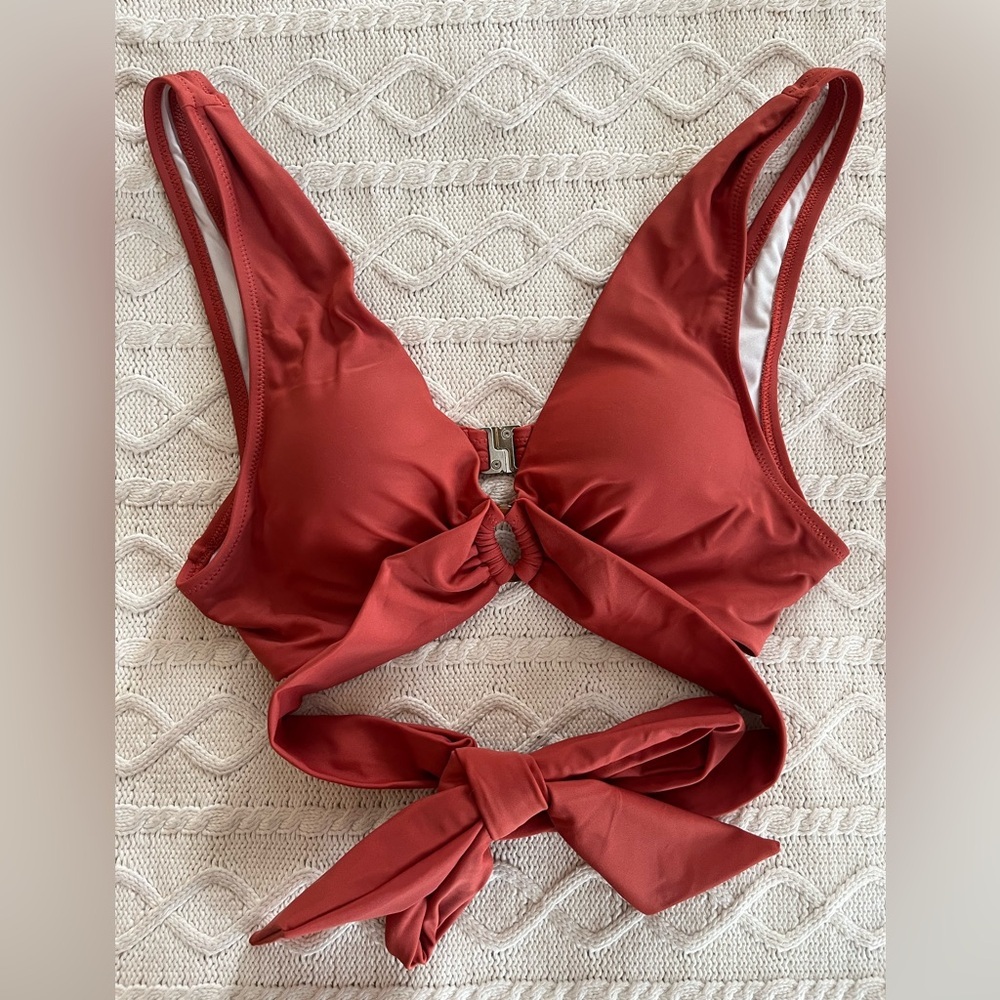 Cupshe Pumpkin Spice Bikini Top with Wrap Around Tie Women’s Large